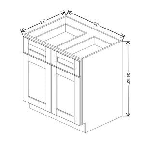 Sage 33" Base Cabinet with 2 Drawers and 2 Doors - J&K Cabinetry