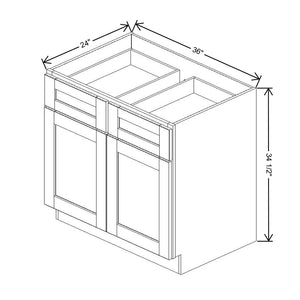 Mahogany 36" Base Cabinet with 2 Drawers and 2 Doors - J&K Cabinetry