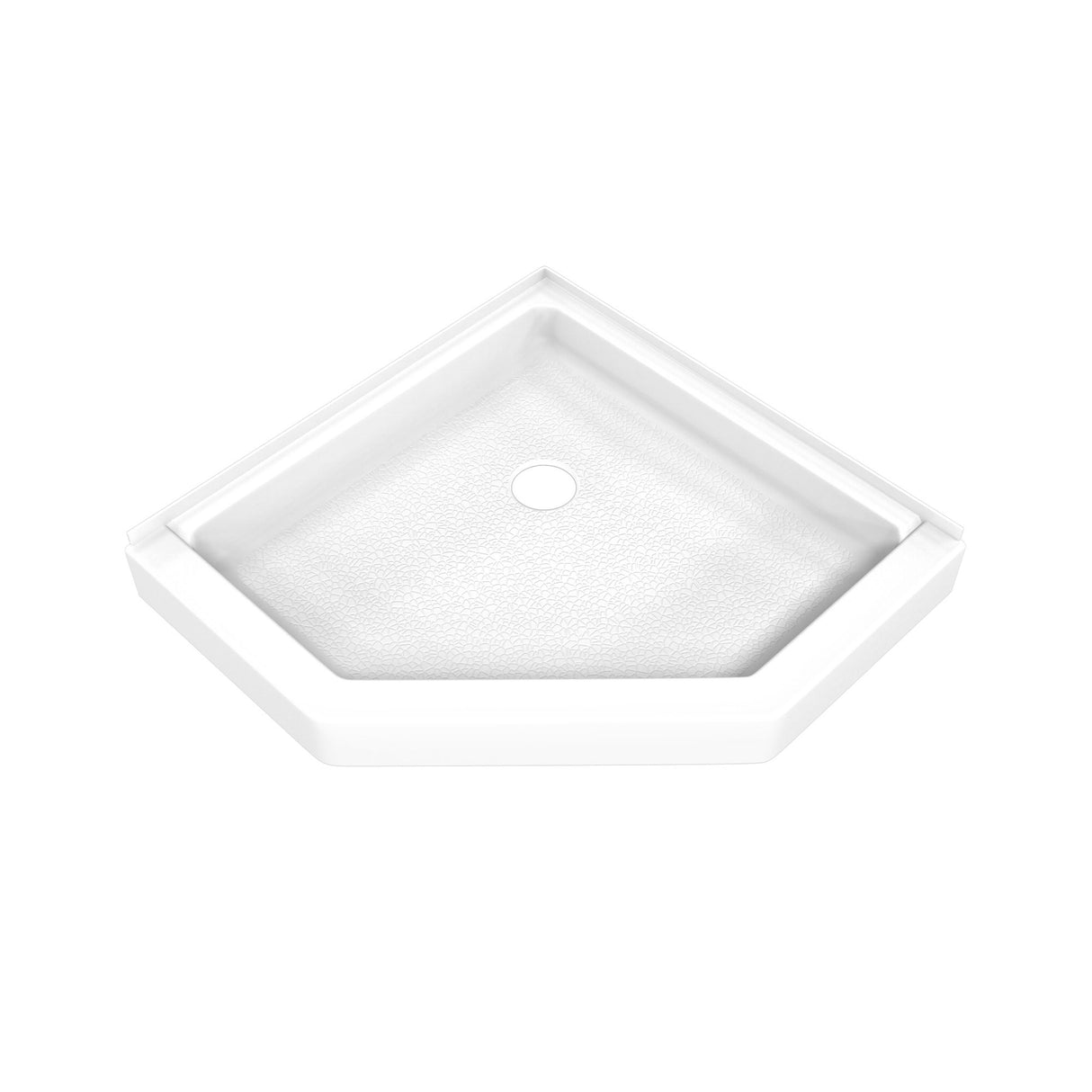 DreamLine DreamStone 36 in. D x 36 in. W x 5 1/2 in. H Corner Drain Neo-Angle Shower Base in White