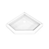 DreamLine DreamStone 36 in. D x 36 in. W x 5 1/2 in. H Corner Drain Neo-Angle Shower Base in White