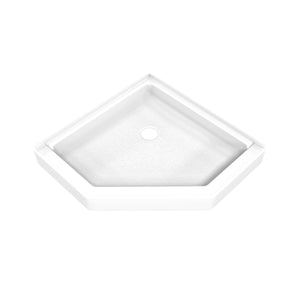 DreamLine DreamStone 36 in. D x 36 in. W x 5 1/2 in. H Corner Drain Neo-Angle Shower Base in White
