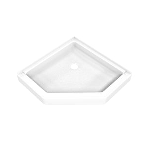 DreamLine DreamStone 36 in. D x 36 in. W x 5 1/2 in. H Corner Drain Neo-Angle Shower Base in White