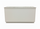 Cab-Tech 60" Double Vanity Suite – White with Custom Marble Top – Floor Model