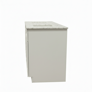 Cab-Tech 60" Double Vanity Suite – White with Custom Marble Top – Floor Model