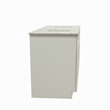 Cab-Tech 60" Double Vanity Suite – White with Custom Marble Top – Floor Model