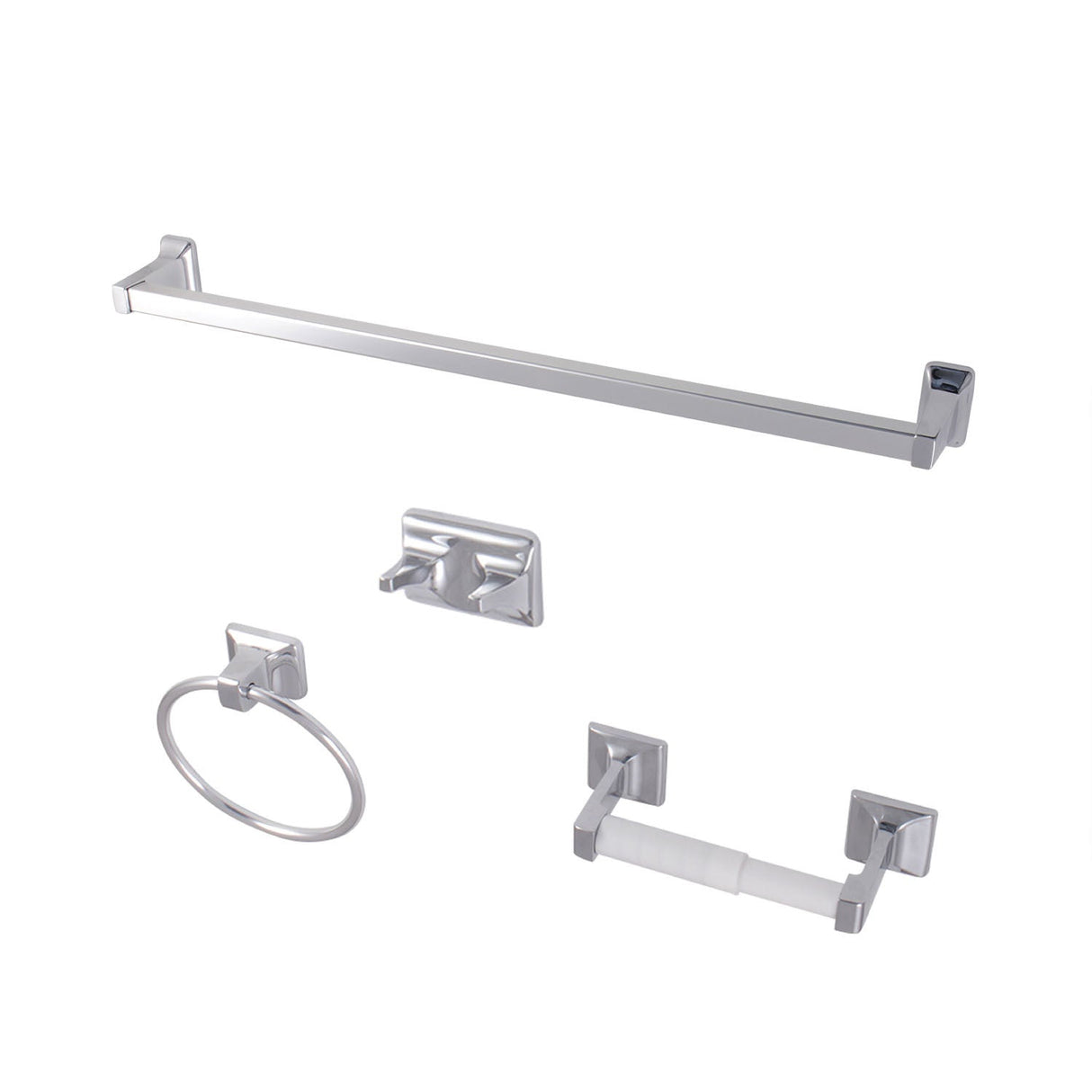 Americana BA0104C 4-Piece Bathroom Hardware Set, Polished Chrome