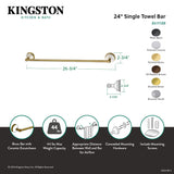 Victorian BA1111BB 24-Inch Towel Bar, Brushed Brass