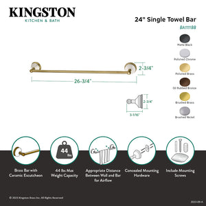 Victorian BA1111PB 24-Inch Towel Bar, Polished Brass