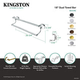 Vintage BA11318SN 18-Inch Dual Towel Bar, Brushed Nickel