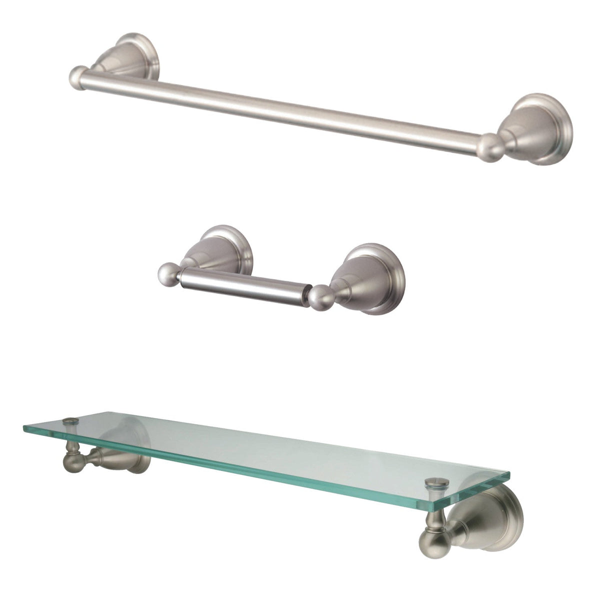 Heritage BA175289SN 3-Piece Bathroom Hardware Set, Brushed Nickel