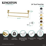 Heritage BA1753SN 24-Inch Dual Towel Bar, Brushed Nickel