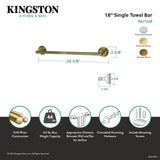 Milano BA2712PB 18-Inch Towel Bar, Polished Brass