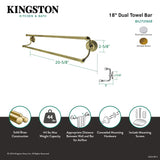 Milano BA271318AB 18-Inch Dual Towel Bar, Antique Brass