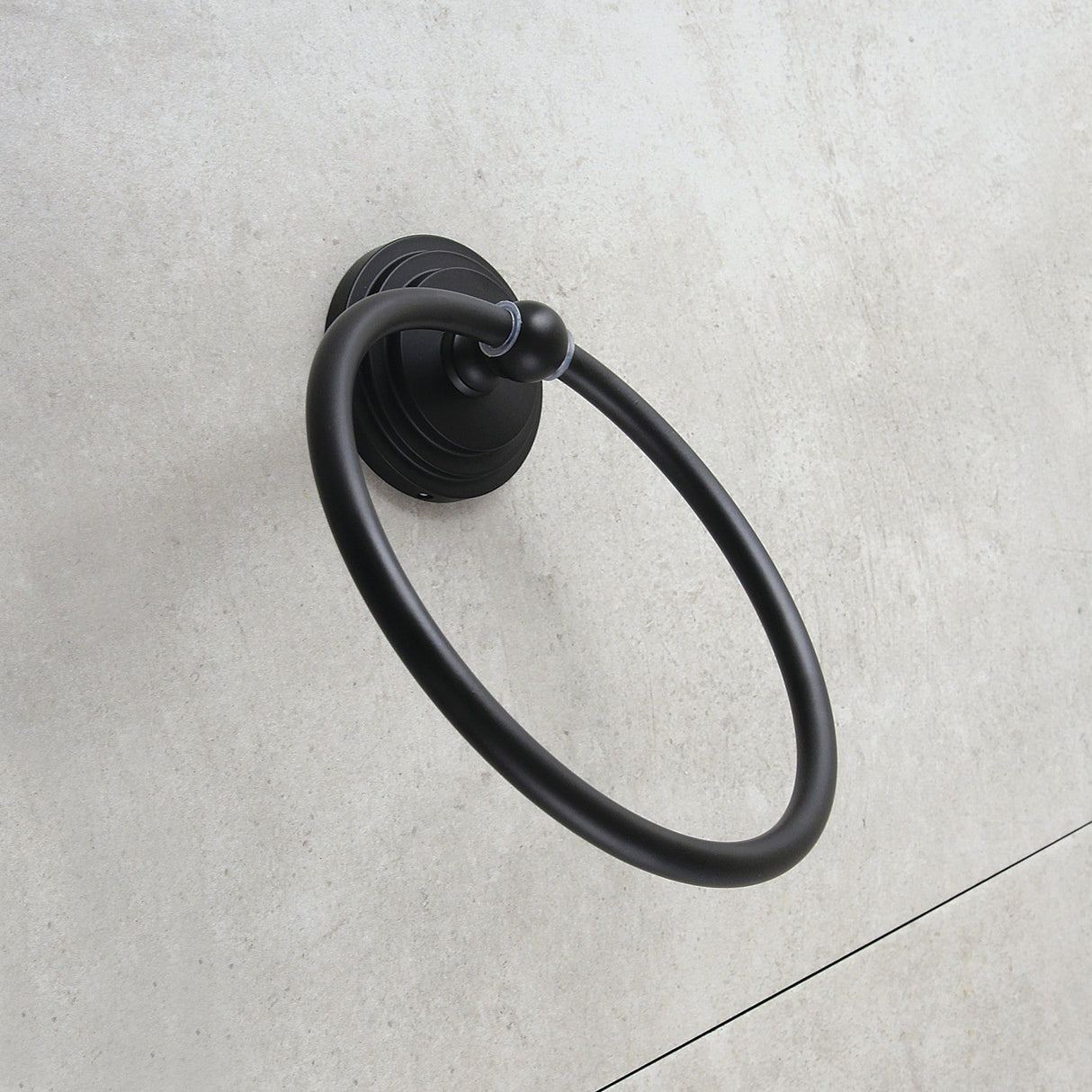 Milano BA2714MB Towel Ring, Matte Black