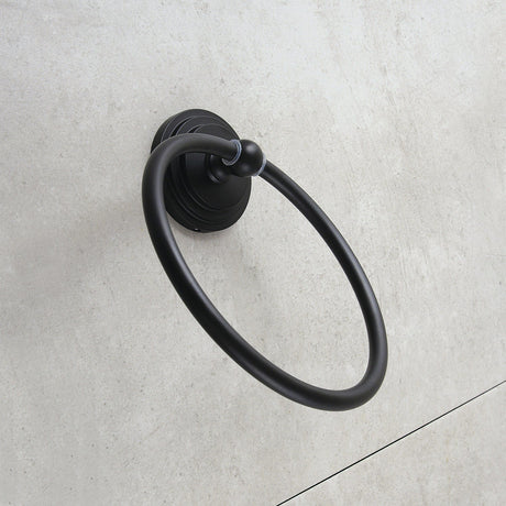 Milano BA2714MB Towel Ring, Matte Black