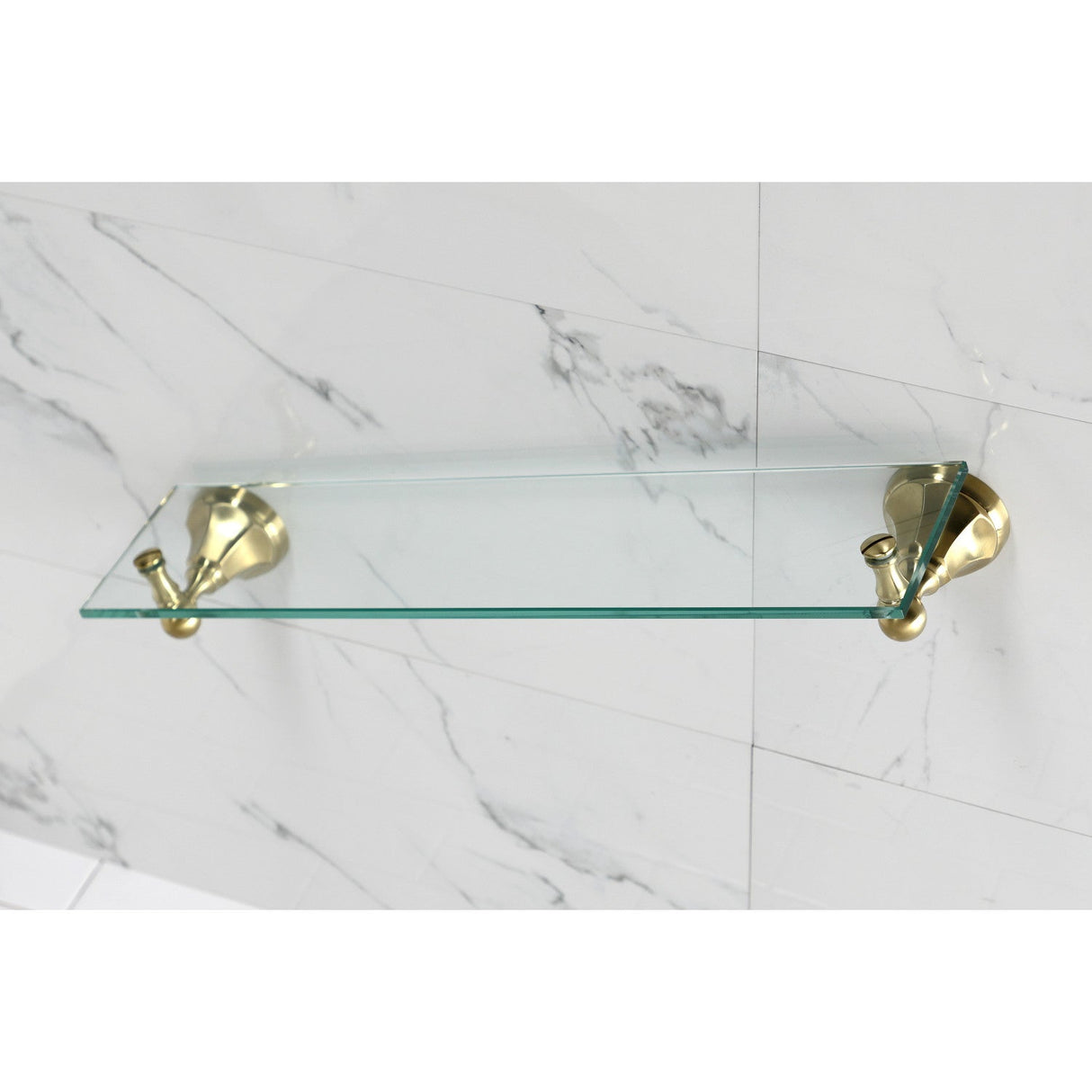 Metropolitan BA4819BB Glass Shelf, Brushed Brass