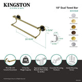 Water Onyx BA91318PB 18-Inch Dual Towel Bar, Polished Brass
