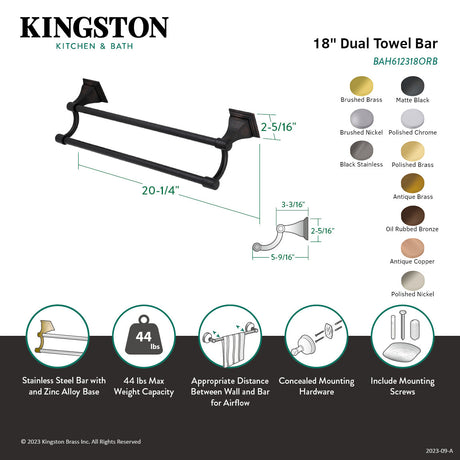 Monarch BAH612318BN Dual Towel Bar, Brushed Nickel