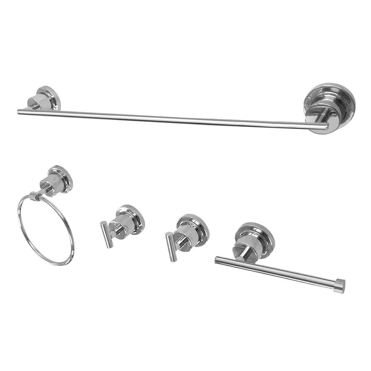 Concord BAH8212478C 5-Piece Bathroom Hardware Set, Polished Chrome