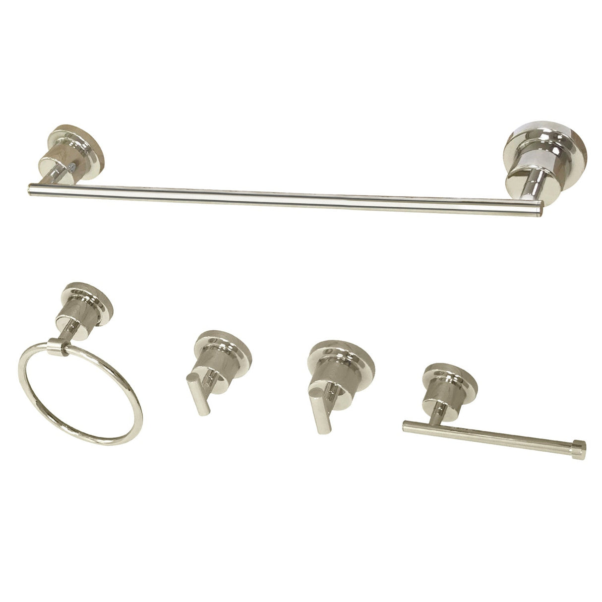 Concord BAH8212478PN 5-Piece Bathroom Hardware Set, Polished Nickel