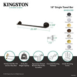 Concord BAH8212SB 18-Inch Towel Bar, Brushed Brass