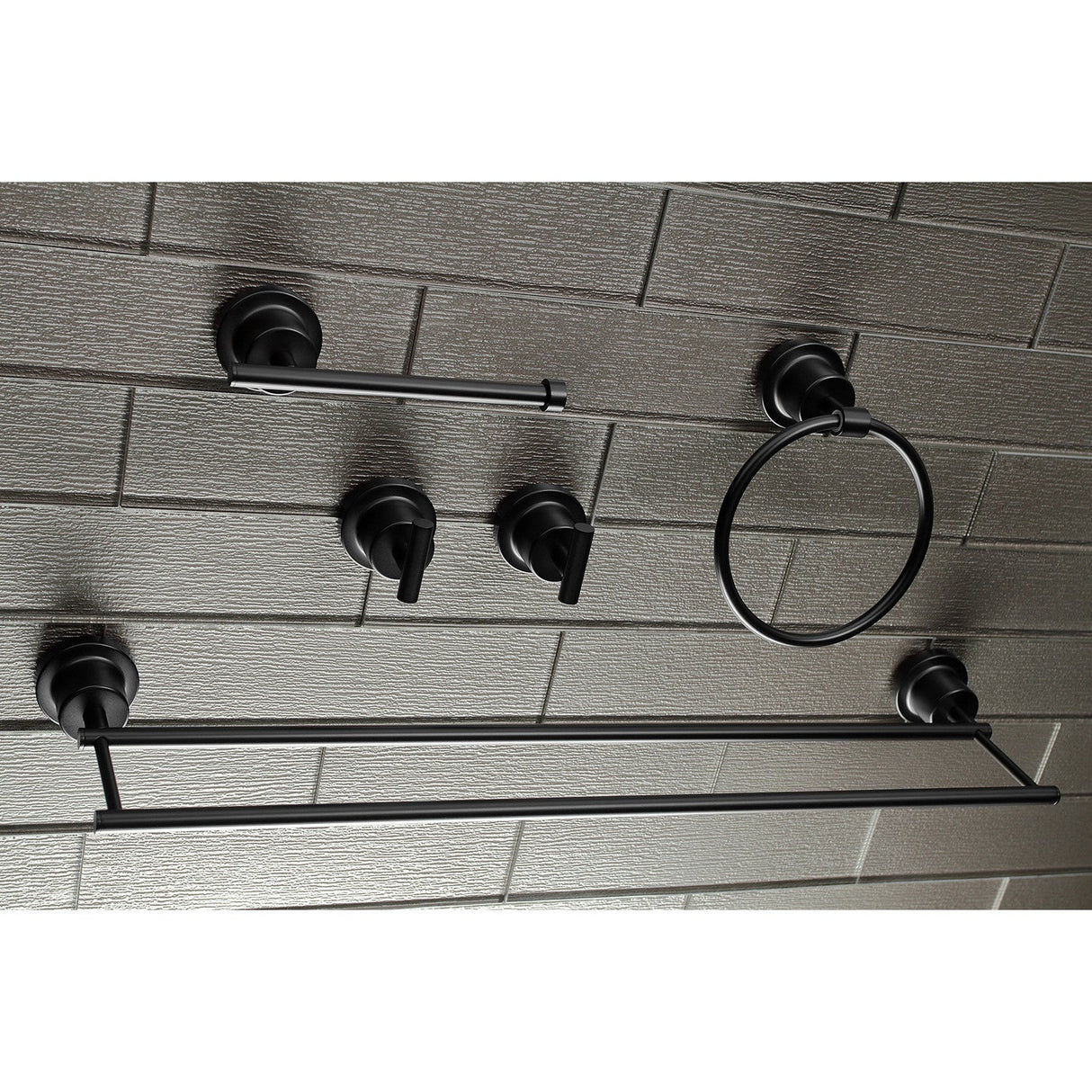 Concord BAH8213478MB 5-Piece Bathroom Hardware Set, Matte Black