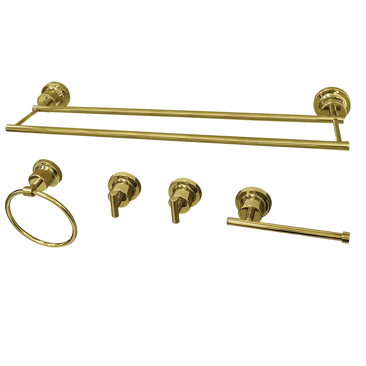 Concord BAH8213478PB 5-Piece Bathroom Hardware Set, Polished Brass
