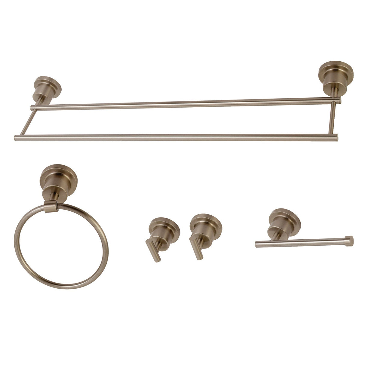 Concord BAH8213478SN 5-Piece Bathroom Hardware Set, Brushed Nickel