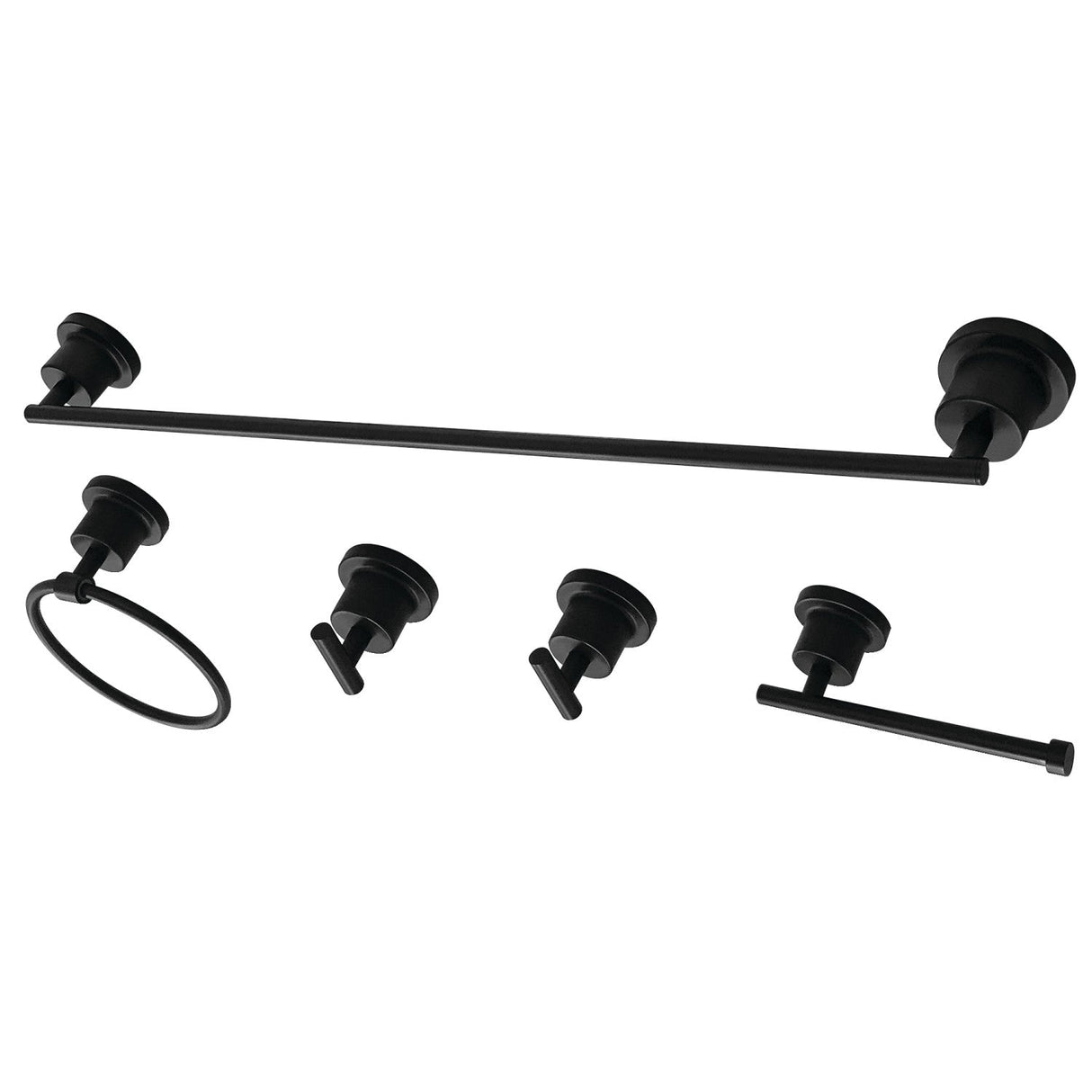 Concord BAH8230478MB 5-Piece Bathroom Hardware Set, Matte Black
