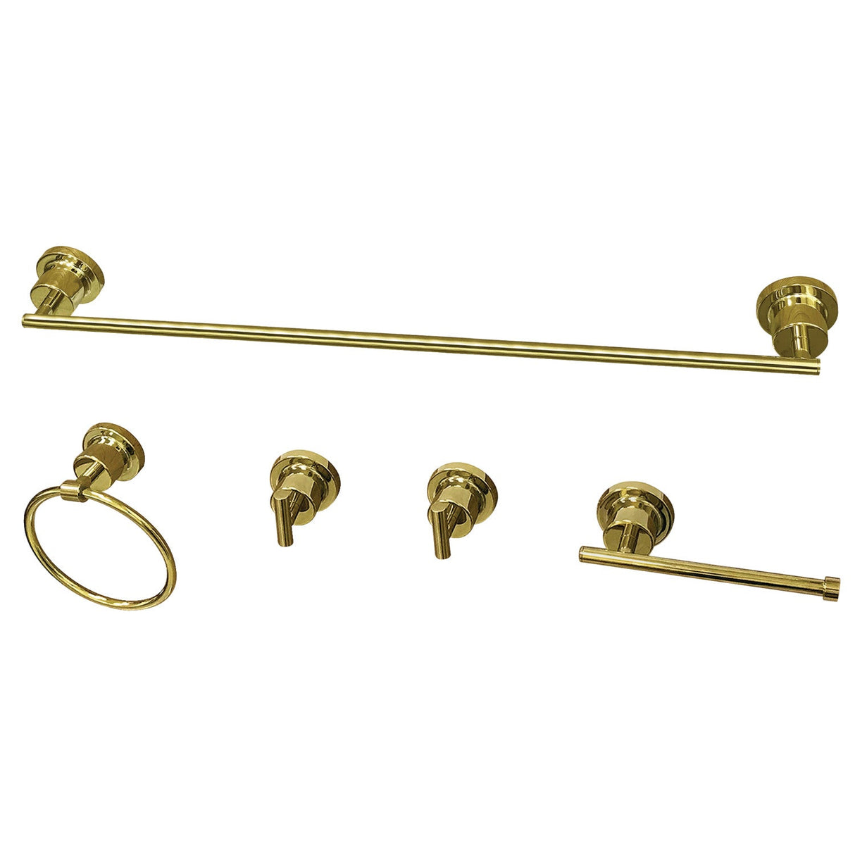 Concord BAH8230478PB 5-Piece Bathroom Hardware Set, Polished Brass