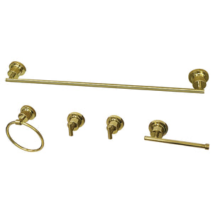 Concord BAH8230478PB 5-Piece Bathroom Hardware Set, Polished Brass