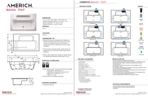 Americh BH7147TA2-BI Bahia 7147 - Tub Only / Airbath 2 - Biscuit