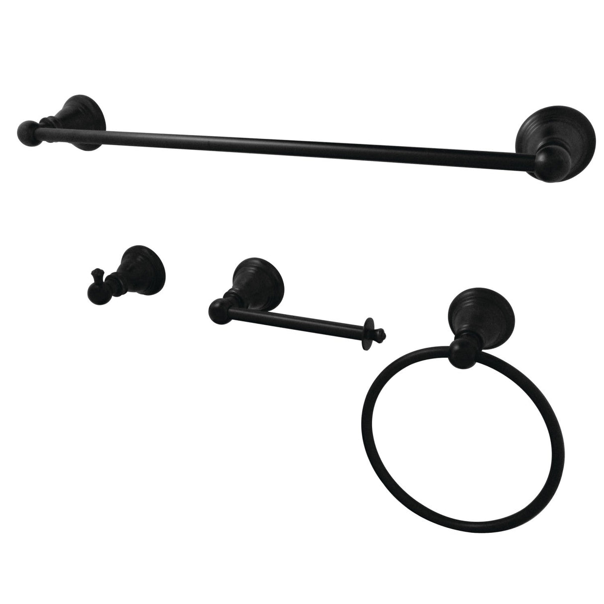 American Classic BAHK192478MB 4-Piece Bathroom Hardware Set, Matte Black