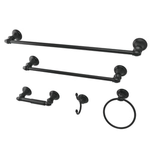 Provence BAHK2612478K 5-Piece Bathroom Hardware Set, Matte Black