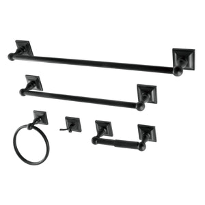 Serano BAHK3212478K 5-Piece Bathroom Hardware Set, Matte Black