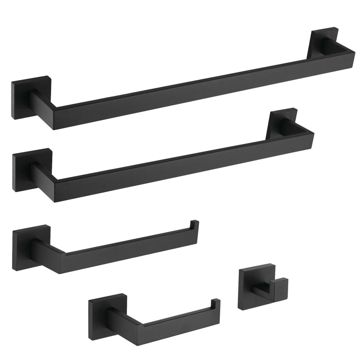 Markus BAHK6012478MB 5-Piece Bathroom Hardware Set, Matte Black