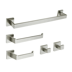 Lasdun BAHK6024778BN 5-Piece Bathroom Hardware Set, Brushed Nickel