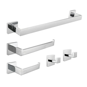 Lasdun BAHK6024778C 5-Piece Bathroom Hardware Set, Polished Chrome
