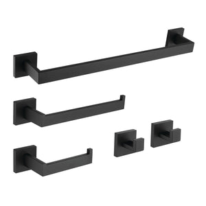 Lasdun BAHK6024778MB 5-Piece Bathroom Hardware Set, Matte Black