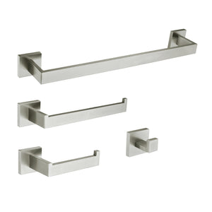 Lasdun BAHK602478BN 4-Piece Bathroom Hardware Set, Brushed Nickel