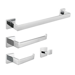Lasdun BAHK602478C 4-Piece Bathroom Hardware Set, Polished Chrome