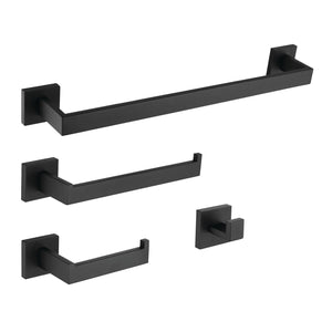 Lasdun BAHK602478MB 4-Piece Bathroom Hardware Set, Matte Black