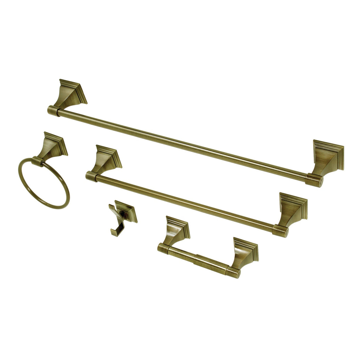 Monarch BAHK61212478AB 5-Piece Bathroom Hardware Set, Antique Brass