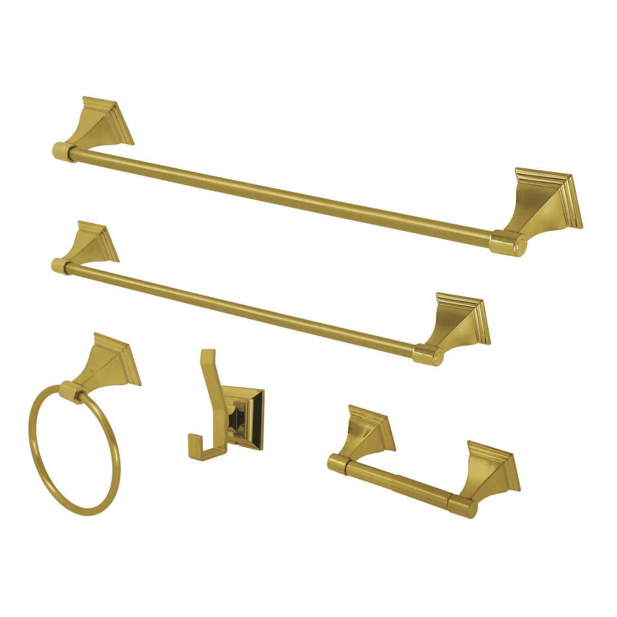 Monarch BAHK61212478BB 5-Piece Bathroom Hardware Set, Brushed Brass