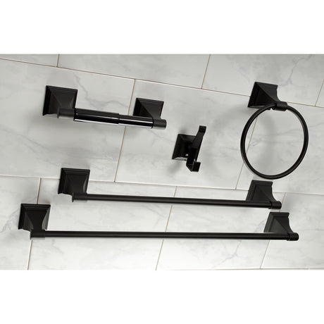 Monarch BAHK61212478K 5-Piece Bathroom Hardware Set, Matte Black