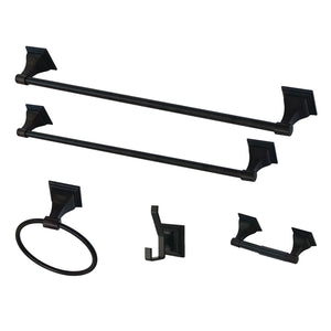 Monarch BAHK61212478K 5-Piece Bathroom Hardware Set, Matte Black