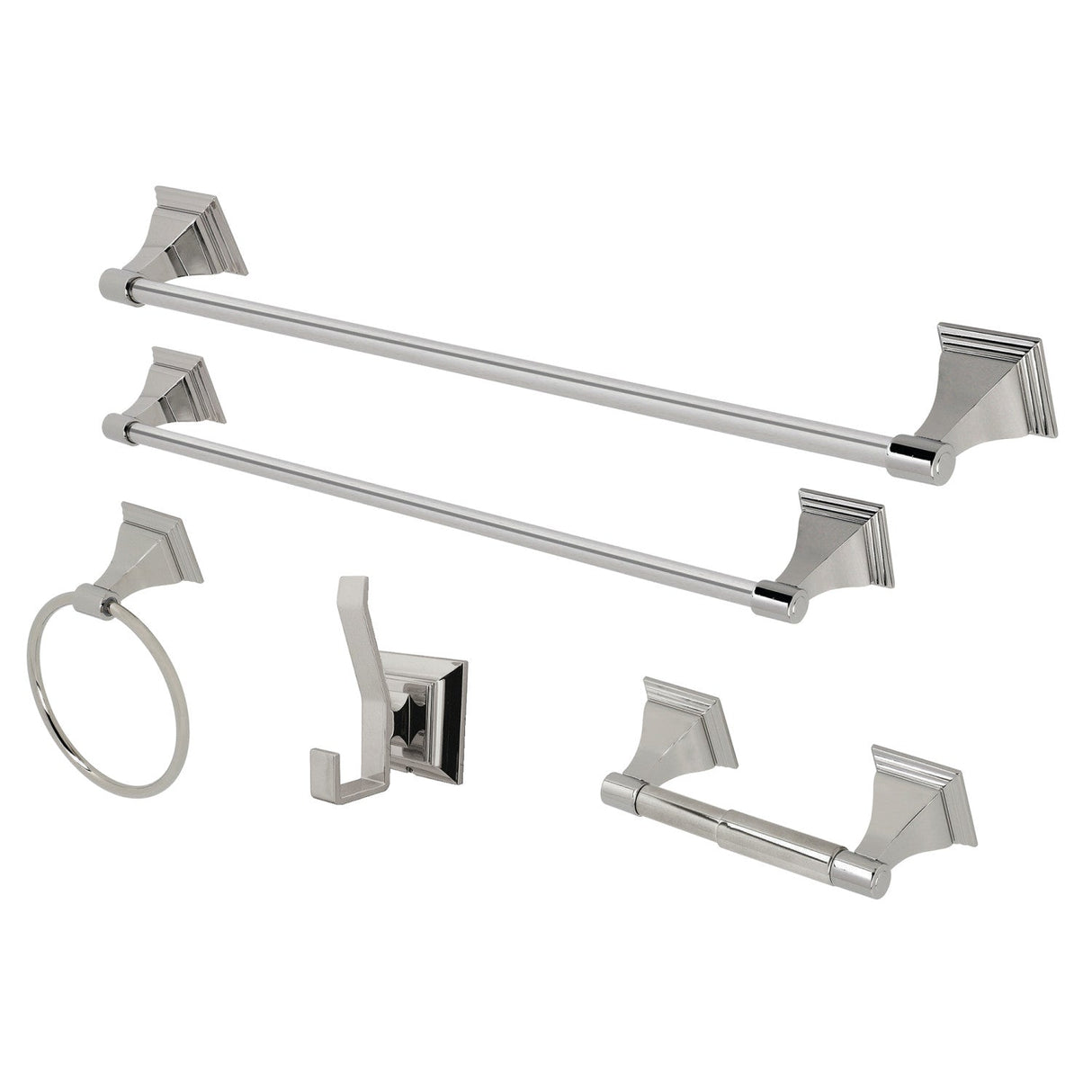 Monarch BAHK61212478PN 5-Piece Bathroom Hardware Set, Polished Nickel