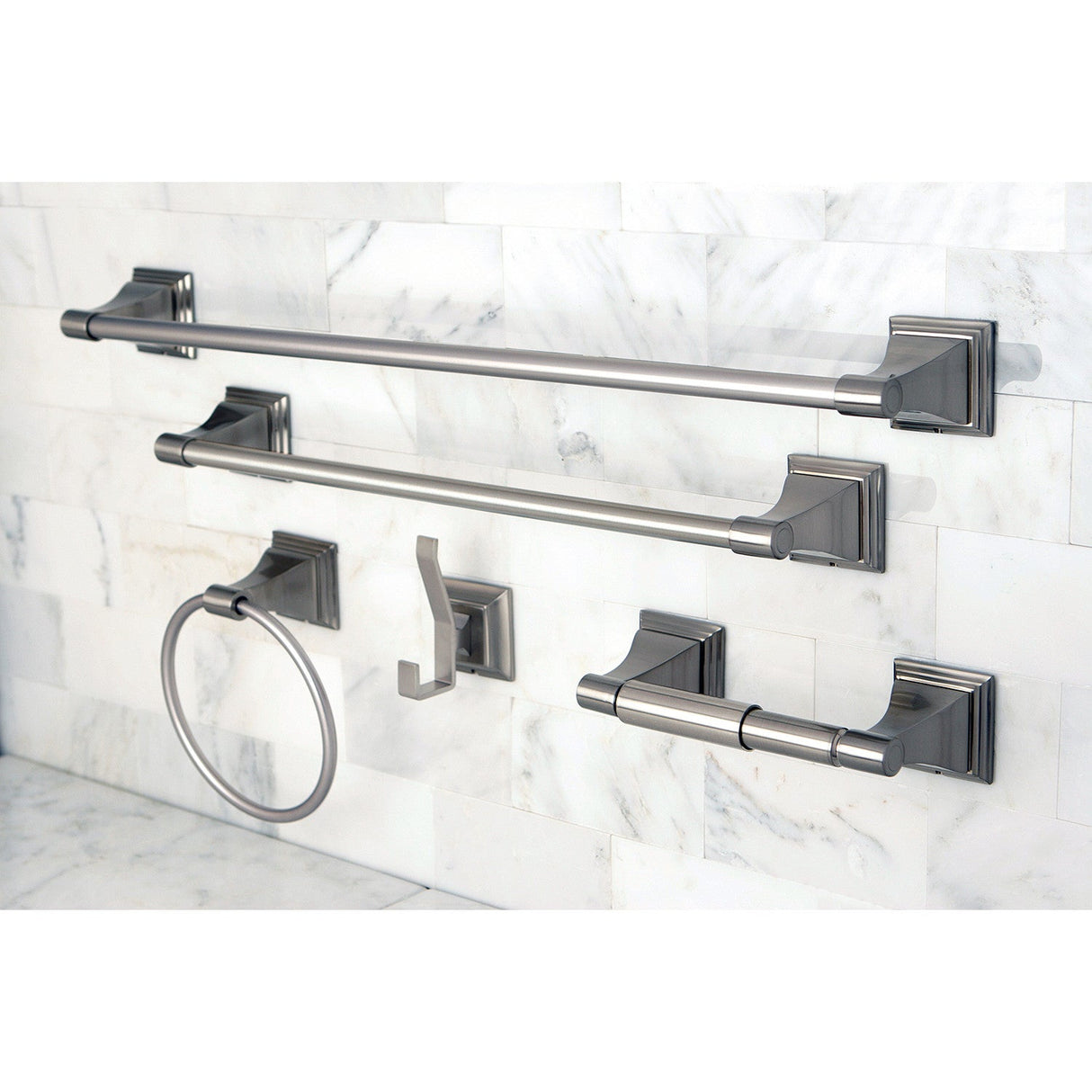 Monarch BAHK61212478SN 5-Piece Bathroom Hardware Set, Brushed Nickel