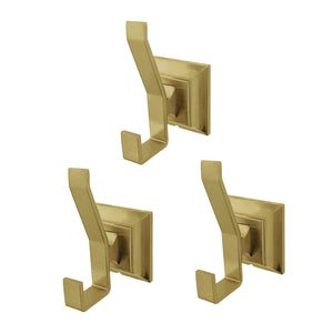 Monarch BAHK6127BB 3-Piece Robe Hook, Brushed Brass