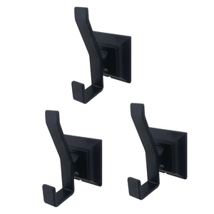 Monarch BAHK6127MB 3-Piece Robe Hook, Matte Black